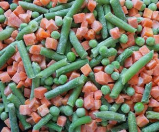 Frozen mix vegetable  3 way  (33% diced Carrot + 33% Green Peas + 33% cut green Beans)